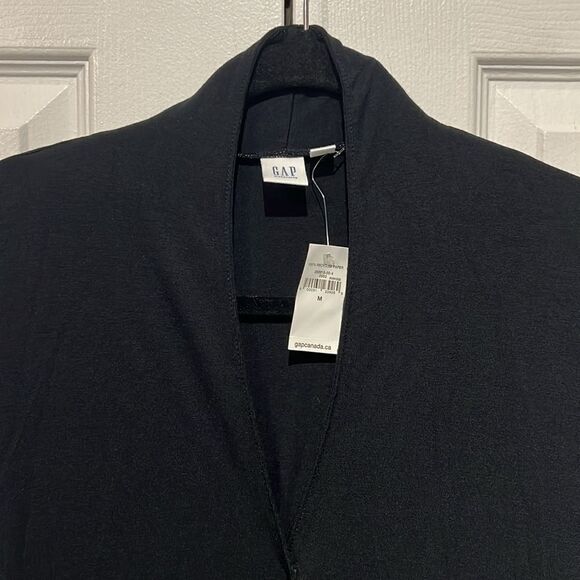 Gap Black Maternity Wrap 3/4 Sleeve Jumpsuit Size M NWT - Picture 2 of 15